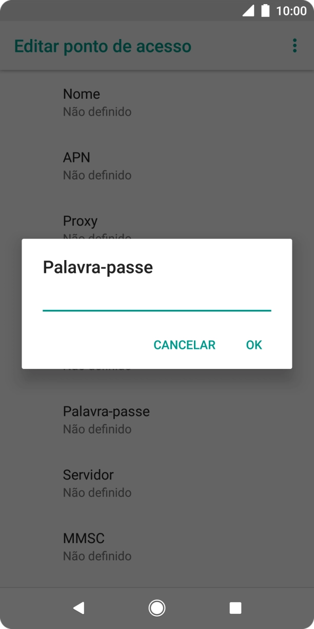 Introduza vodafone e prima OK.