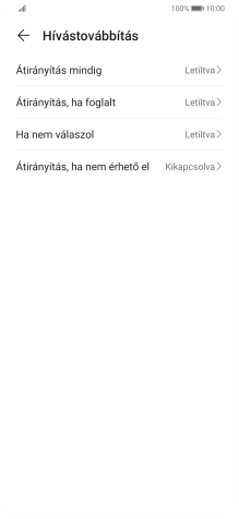 Kattints a kívánt hívásátirányítás-típusra.