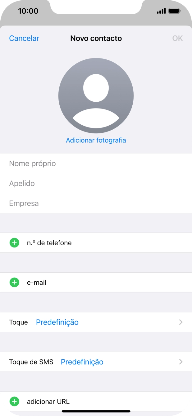 Prima Nome próprio e introduza o nome próprio.