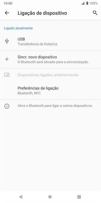 Prima Preferências de ligação.