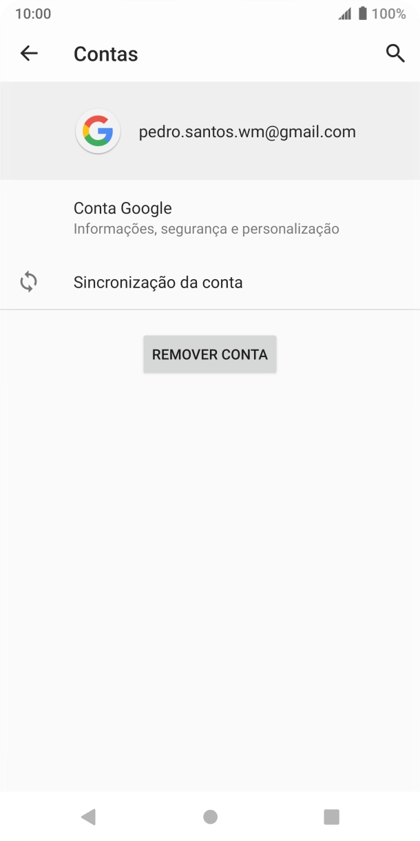 Prima Sincronização da conta.