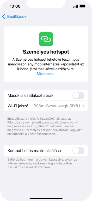 Kattints a Wi-Fi jelszó mezőre, és írd be a kívánt jelszót.