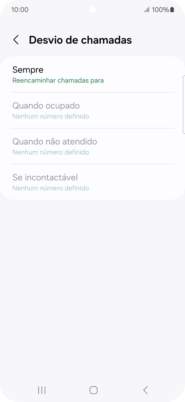 Prima o tipo de desvio pretendido.