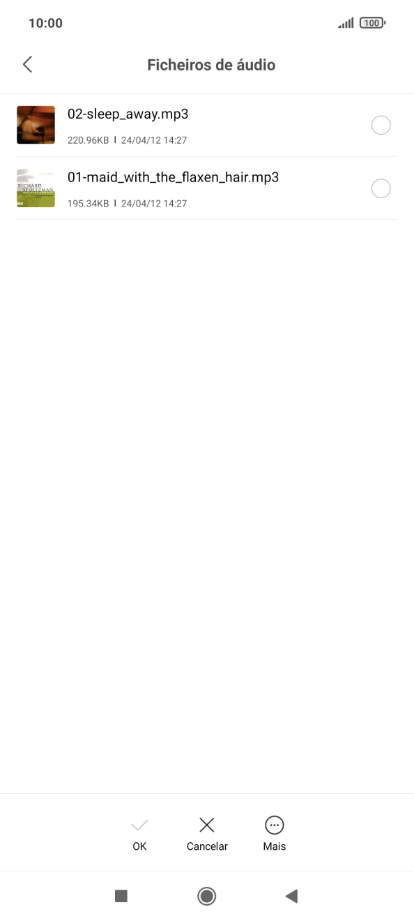 Prima os tons de toque pretendidos para os ouvir.