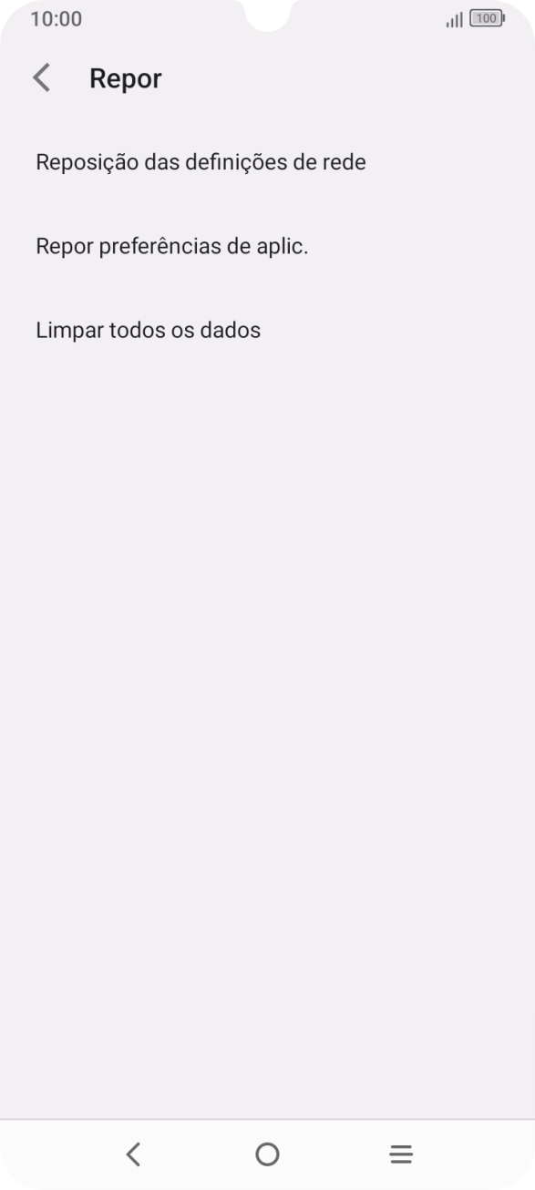 Prima Limpar todos os dados.