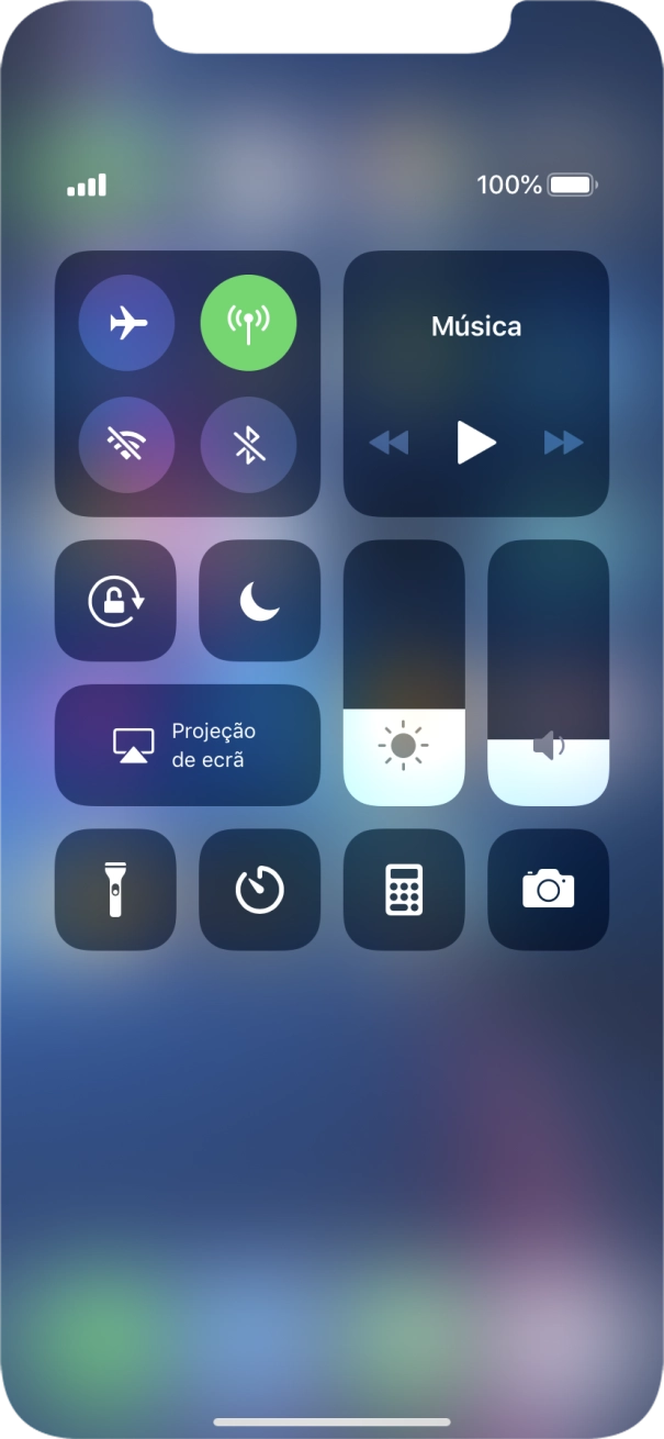 Prima o ícone de modo de voo para ativar ou desativar a função.