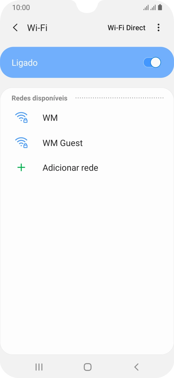Prima a rede Wi-Fi pretendida.