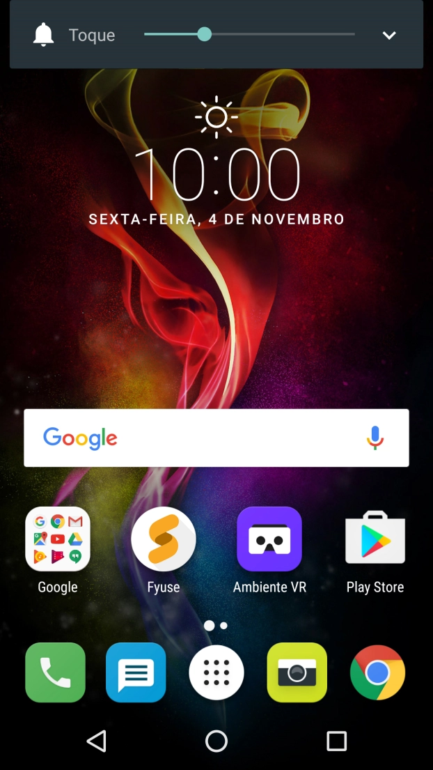 Prima o ícone de definição de som para ativar ou desativar o perfil silencioso.
