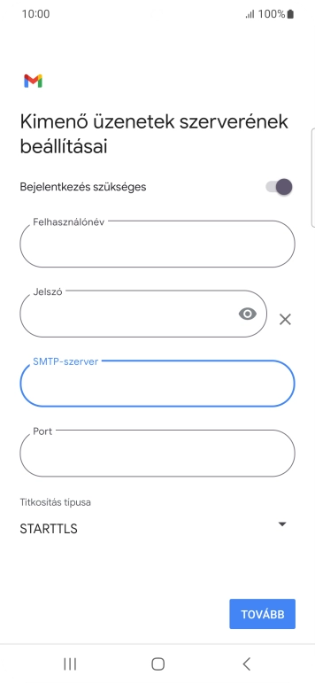 Kattints a „Port” alatti mezőre, és írd be a következőt: 587.