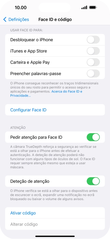 Prima Configurar Face ID.