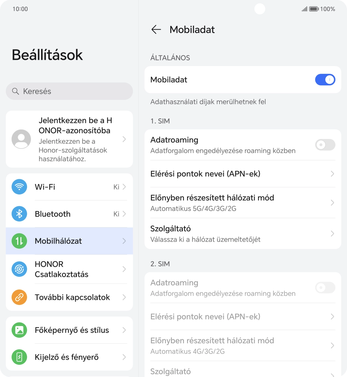 Válaszd a Szolgáltató lehetőséget.