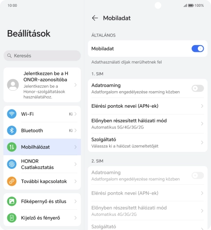 Válaszd a Szolgáltató lehetőséget.