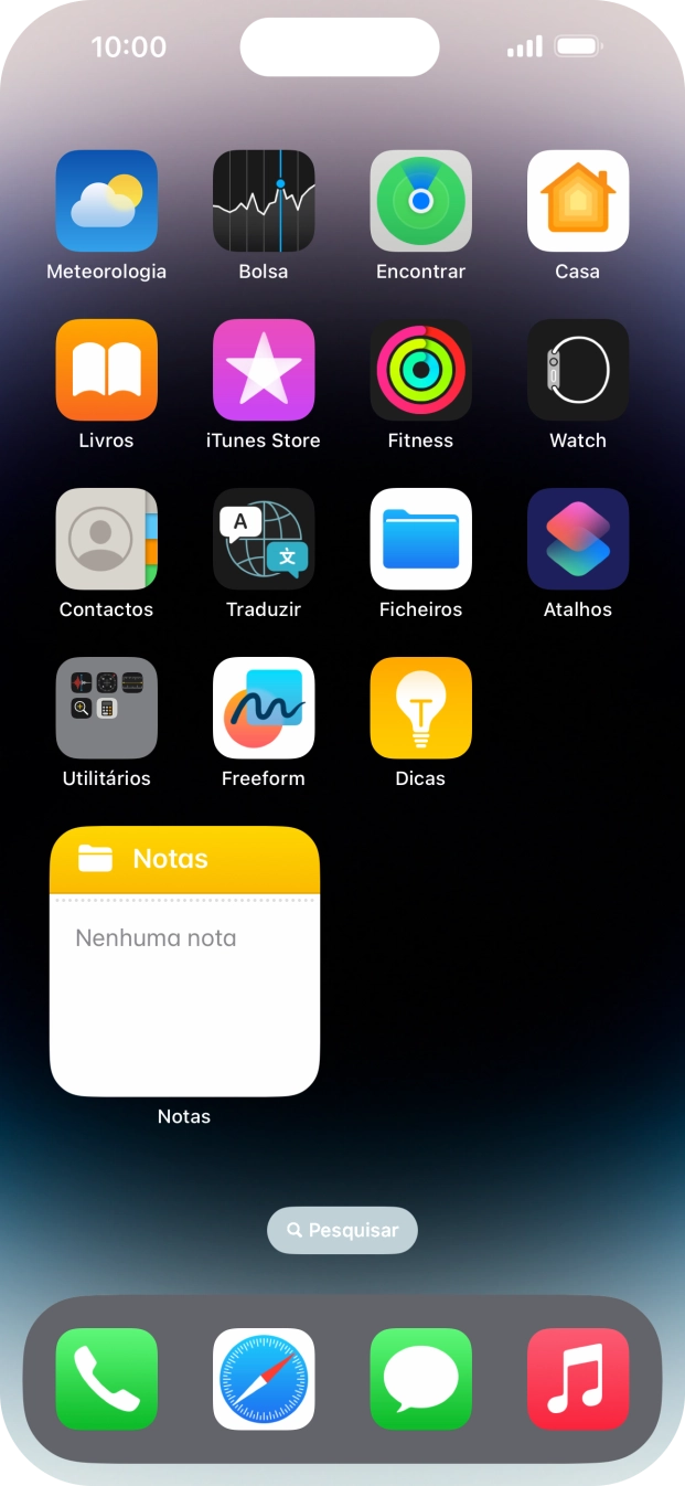 Se utilizar uma pilha de widgets: Deslize o dedo para cima ou para baixo na pilha para escolher o widget pretendido.