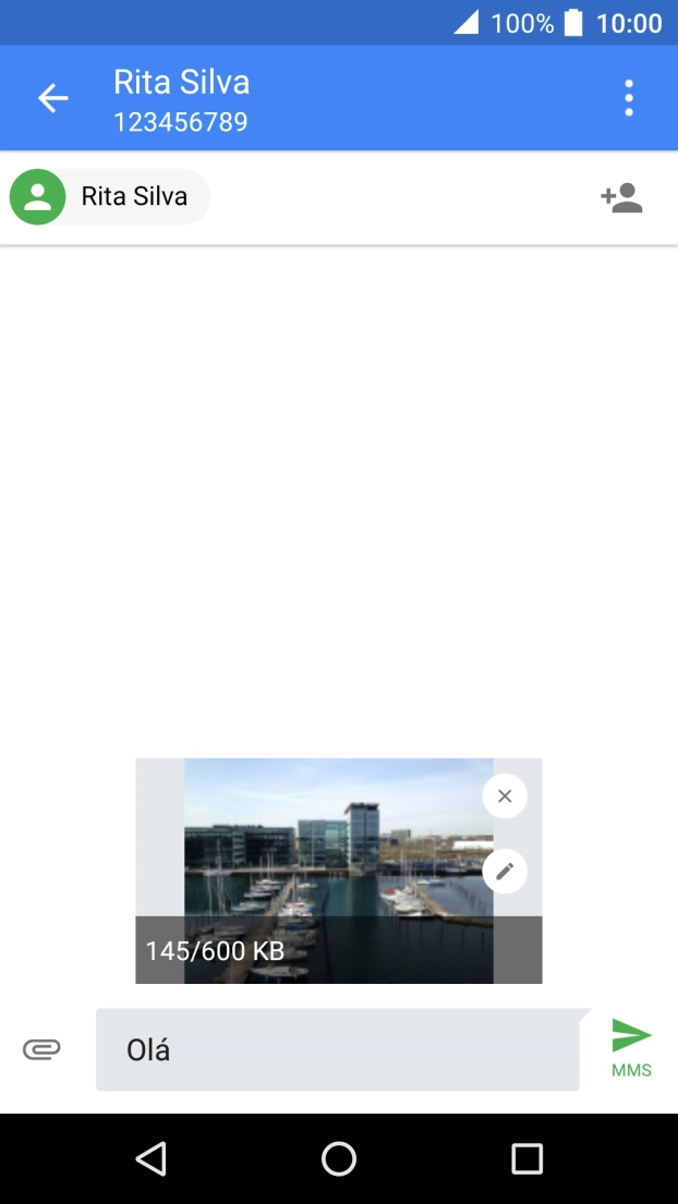 Prima o ícone para enviar.