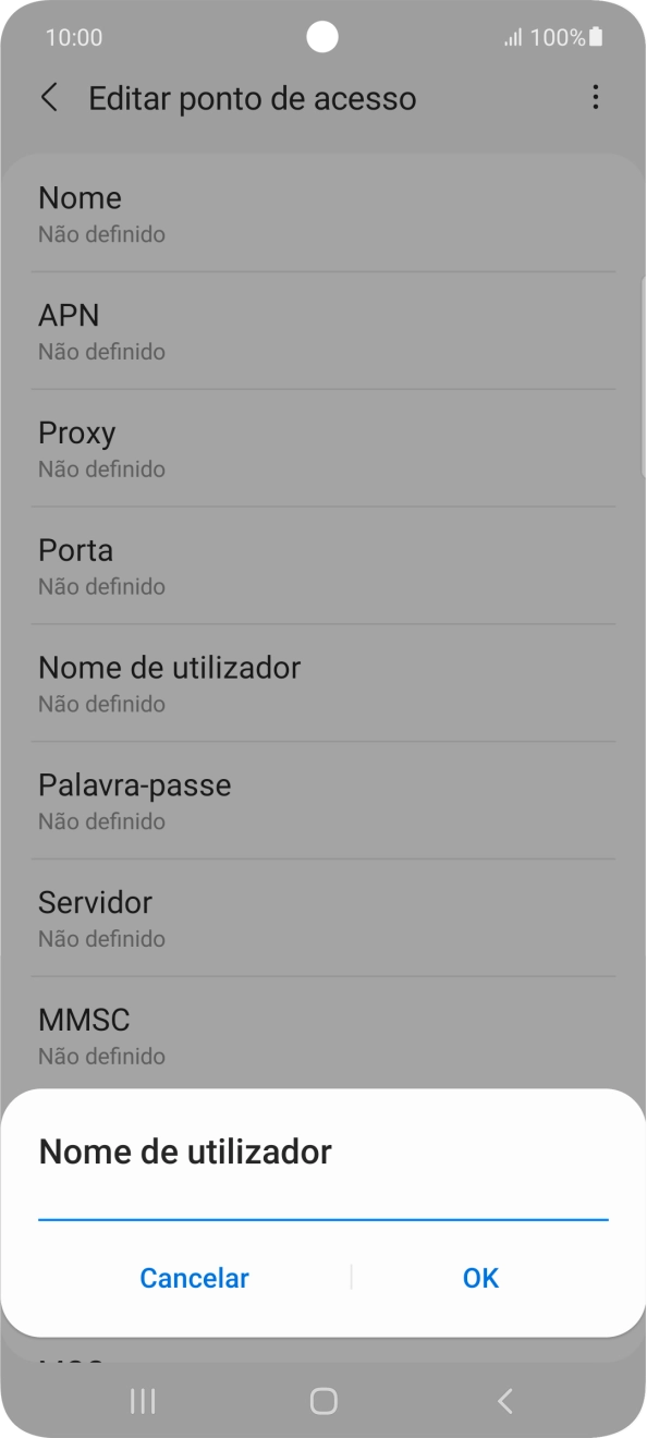 Introduza vodafone e prima OK.