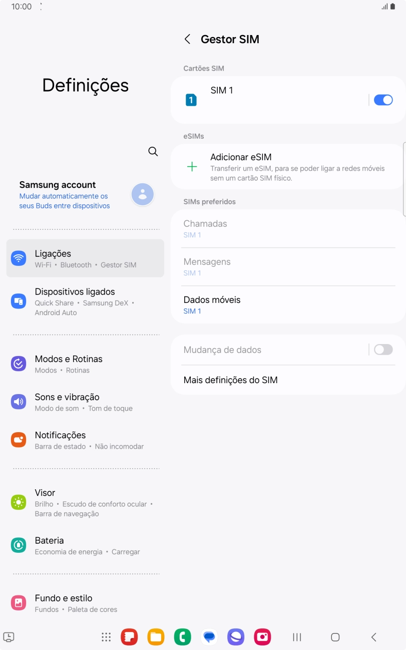Prima Adicionar eSIM.