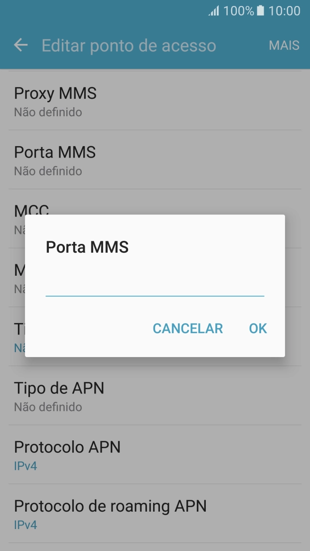 Introduza 80 e prima OK.