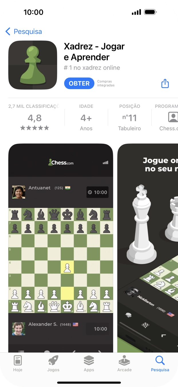 Prima OBTER e siga as indicações no ecrã para instalar a app.