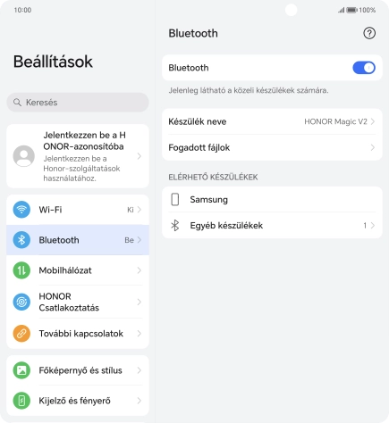 Válaszd ki a kívánt Bluetooth-eszközt, és kövesd a kijelzőn megjelenő utasításokat annak telefonodhoz történő csatlakoztatásához.