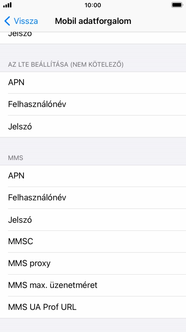 Válaszd az MMSC lehetőséget, és írd be azt, hogy http://mms.vodafone.hu/servlets/mms.