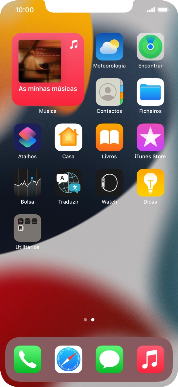 Se utilizar uma pilha de widgets: Deslize o dedo para cima ou para baixo na pilha para escolher o widget pretendido.