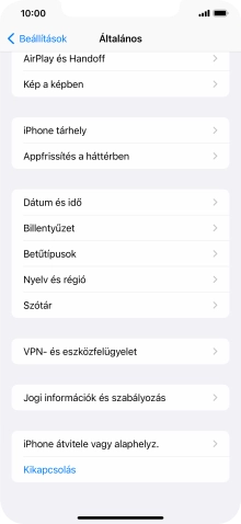 Válaszd az „iPhone átvitele vagy alaphelyz.” lehetőséget.