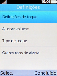 Escolha Definições de toque.