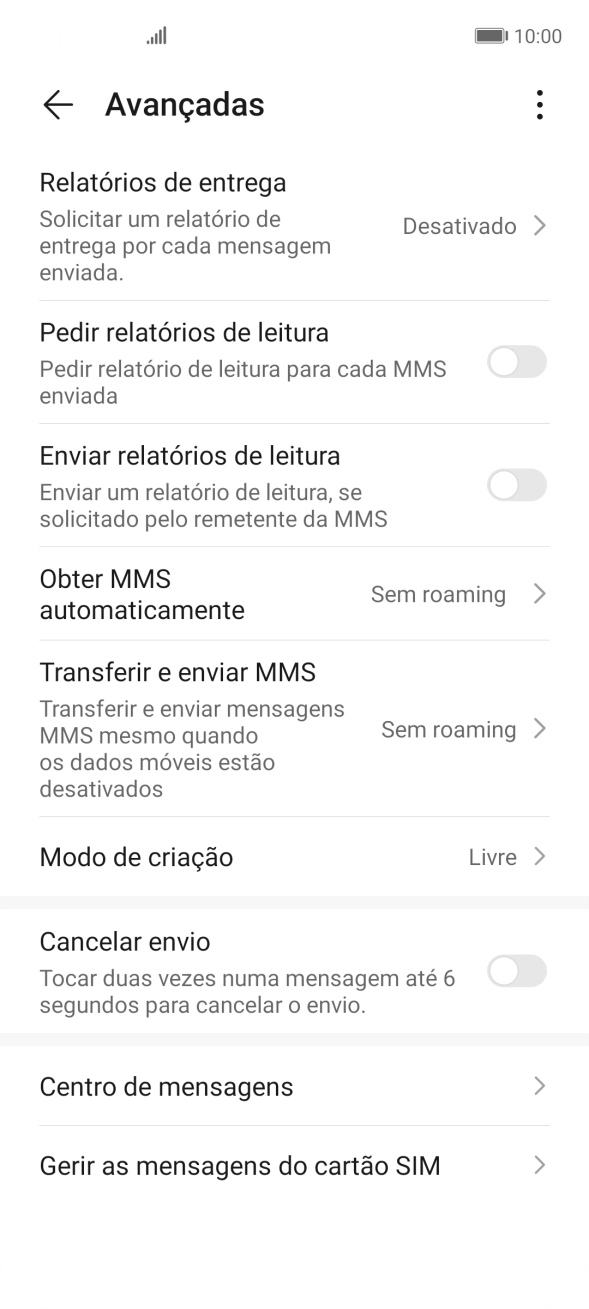 Prima Centro de mensagens.