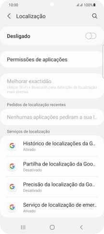 Prima o indicador para ativar ou desativar a função.