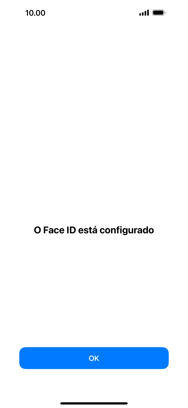 Prima OK. Se ainda não tiver escolhido um código de bloqueio do telefone, introduza um código à escolha duas vezes de seguida.