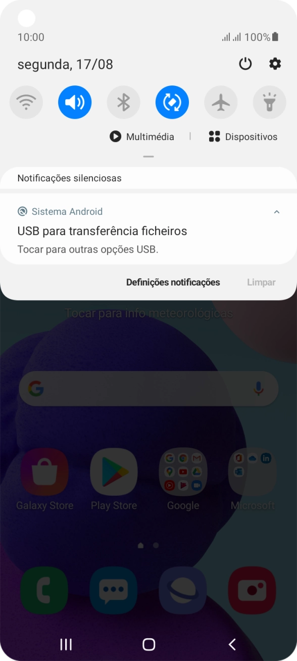 Prima Tocar para outras opções USB..