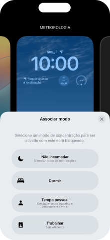 Prima o modo de concentração pretendido.