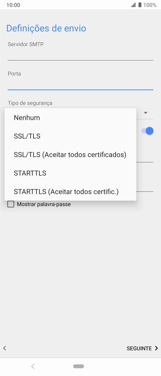 Prima Nenhum para desativar a função.