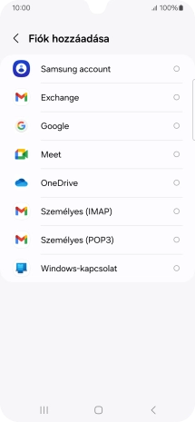 Válaszd a Google lehetőséget.