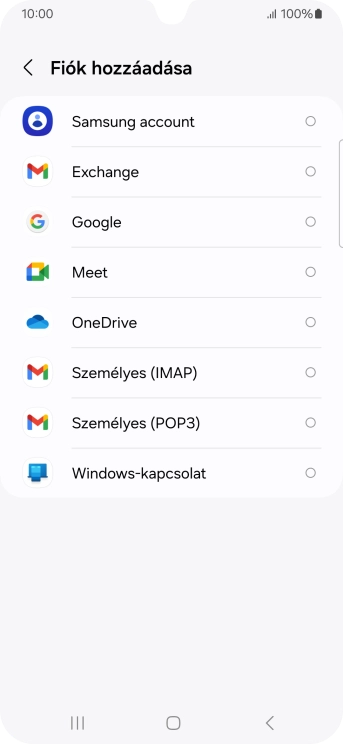 Válaszd a Google lehetőséget.