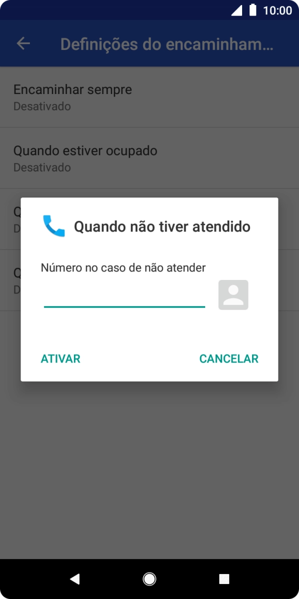 Introduza 123 e prima ATIVAR.