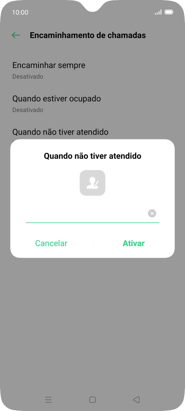 Introduza 123 e prima Ativar.