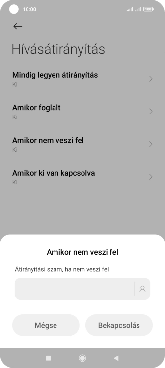 Írd be azt, hogy +36709090999, és válaszd a Bekapcsolás lehetőséget.