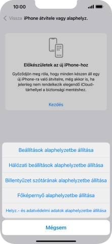 Válaszd a Beállítások alaphelyzetbe állítása lehetőséget.