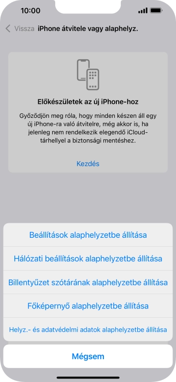 Válaszd a Beállítások alaphelyzetbe állítása lehetőséget.