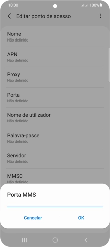 Introduza 80 e prima OK.
