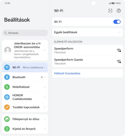 Válaszd ki a kívánt Wi-Fi hálózatot.