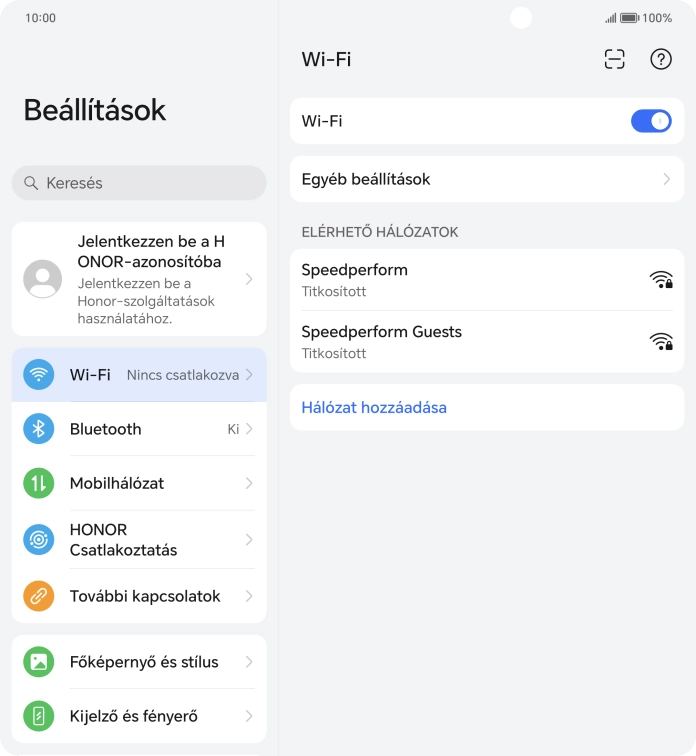 Válaszd ki a kívánt Wi-Fi hálózatot.