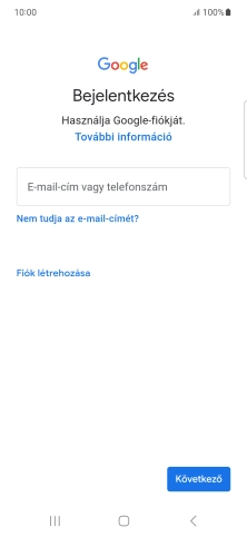 Amennyiben nincs Google-fiókod, válaszd a Fiók létrehozása lehetőséget, és kövesd a képernyőn megjelenő utasításokat egy új fiók létrehozásához.