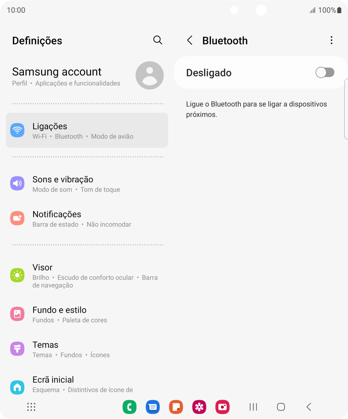 Prima o indicador para ativar a função.