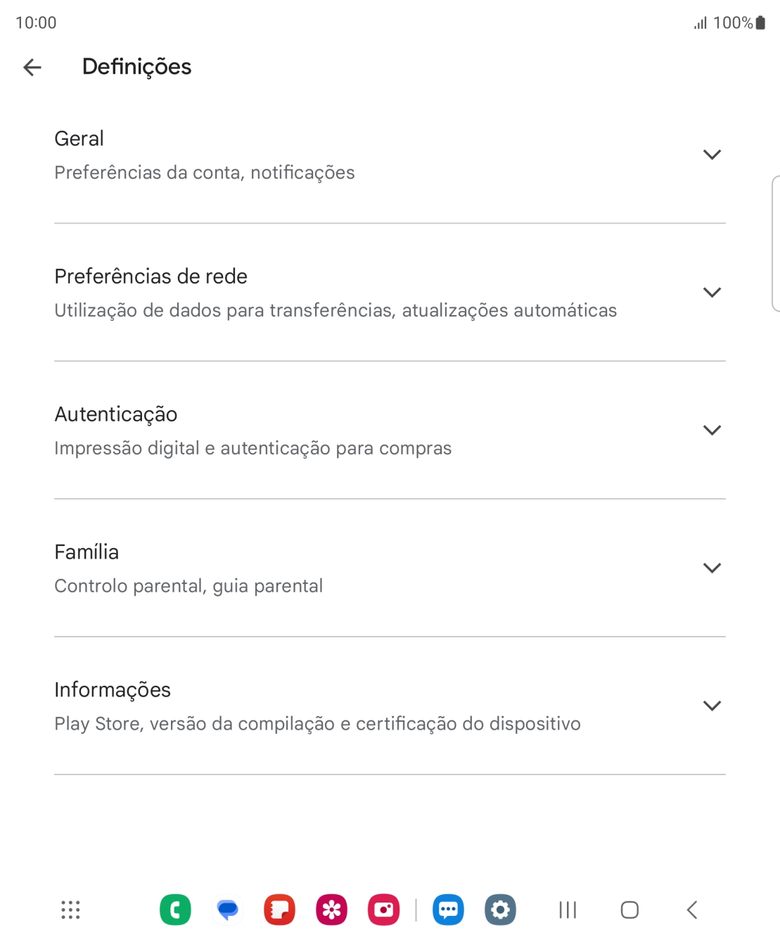Prima Preferências de rede.