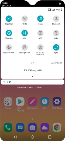 Válaszd az Adat lehetőséget a funkció be- vagy kikapcsolásához.