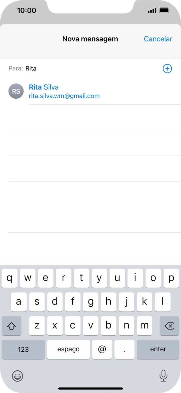 Prima o contacto pretendido.