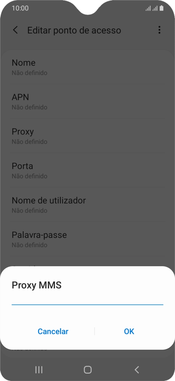 Introduza iproxy.vodafone.pt e prima OK.