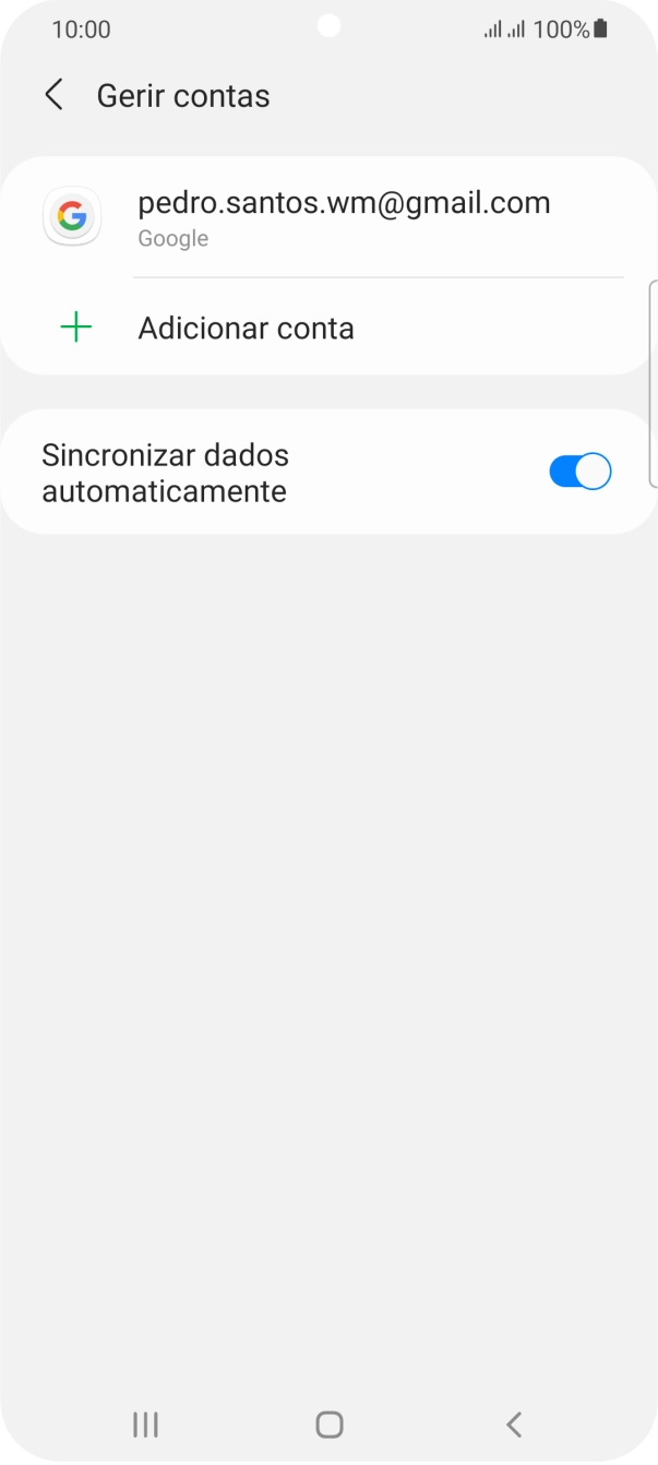 Prima Adicionar conta.